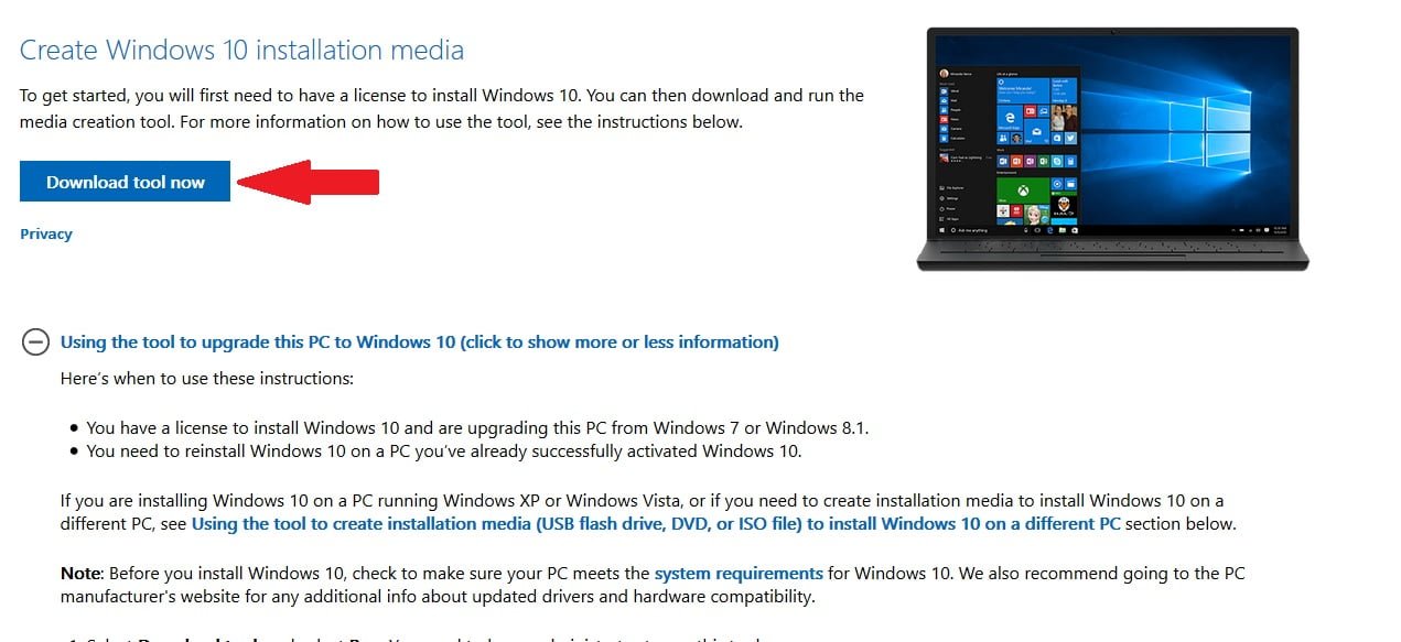 does windows 8.1 media creation tool work on vista