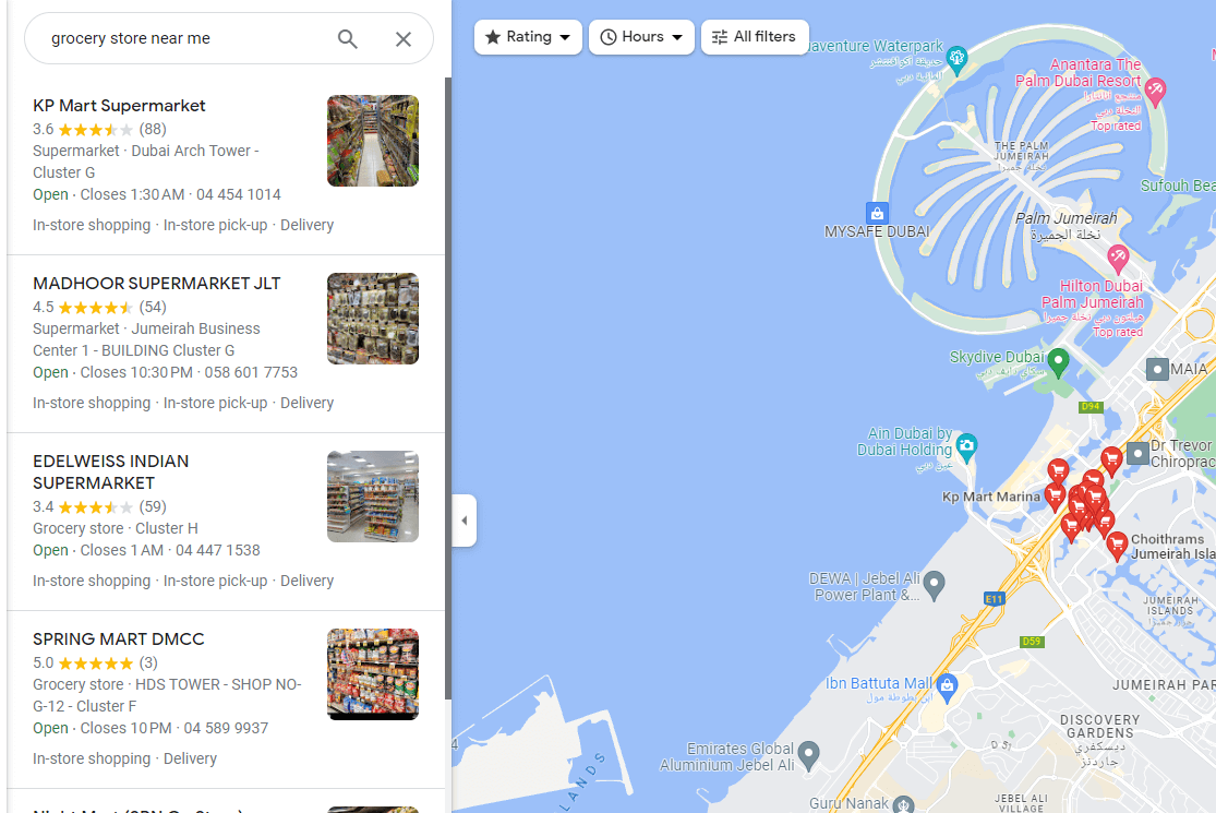 navigate to closest grocery store