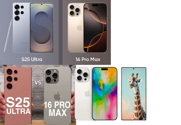 Galaxy S25 Ultra and iPhone 16 Pro Max Design